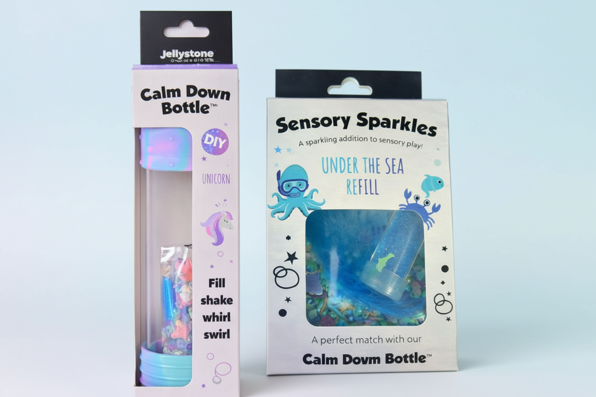 Two packaging items for a sensory product
