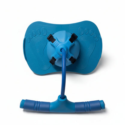 Blue jumping bouncing ball