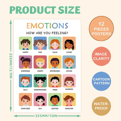 Kids activity poster with cartoon faces and child-friendly illustrations