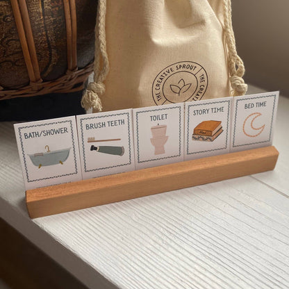 72 Daily Routine Cards & Display Stand – Visual Routine Cards for Kids
