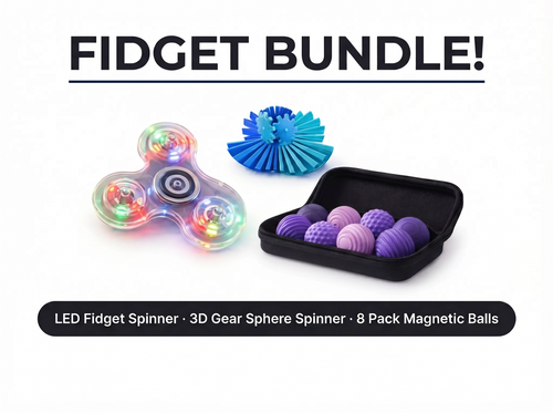 Fidget Bundle – LED Spinner, Gear Fidget & Sensory Ball Set