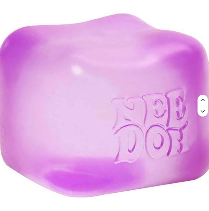 Purple needoh with 'NEE DOH' text on a white background